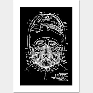 Oxygen Mask Vintage Patent Hand Drawing Posters and Art